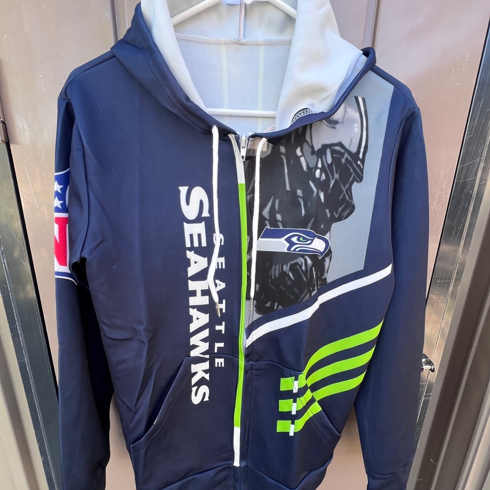 SEATTLE SEAHAWKS Hoodie Jacket full zip Unknown brand Size L NEW